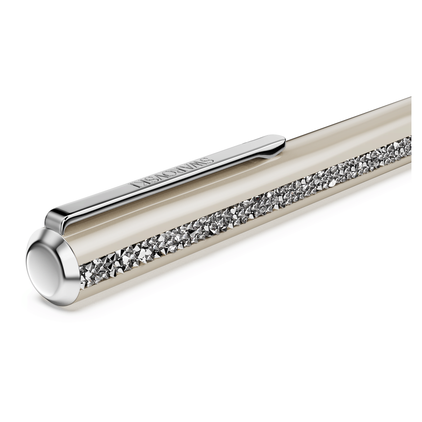 swarovski crystal shimmer glide ballpoint pen  beige  beige lacquered  chrome plated