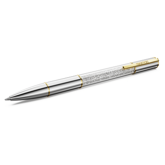 swarovski crystalline lustre ballpoint pen silver tone mixed metal finish