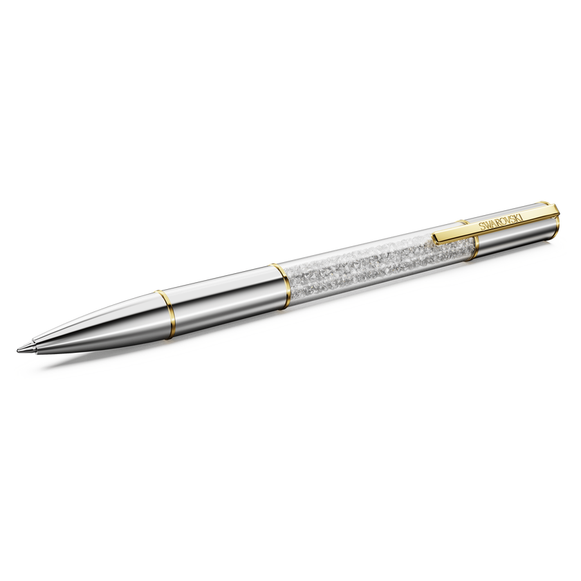 swarovski crystalline lustre ballpoint pen  silver tone  mixed metal finish