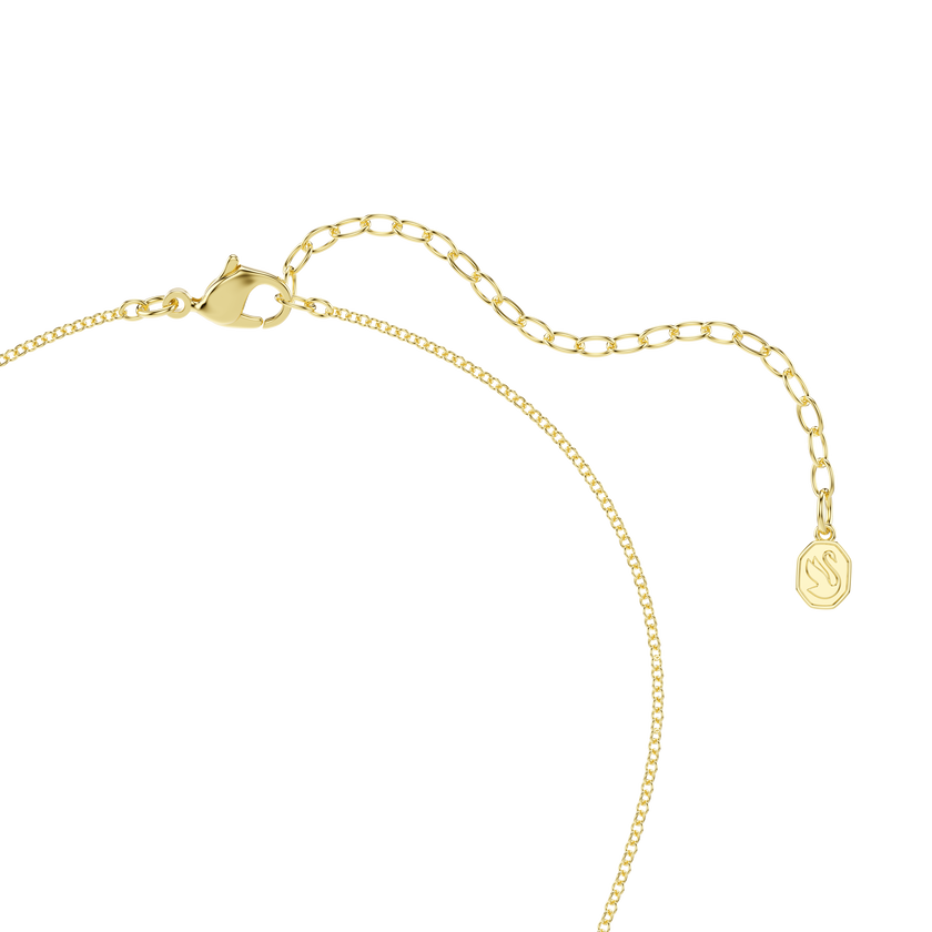 swarovski symbolica pendant  round cut  moon  white  18k gold finish