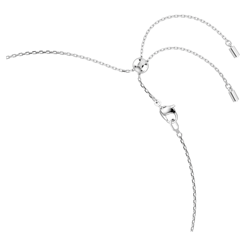 swarovski constella necklace  crystal pearl  round cuts  white  rhodium plated