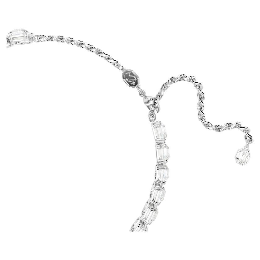 swarovski millenia choker  octagon cut  white  rhodium plated