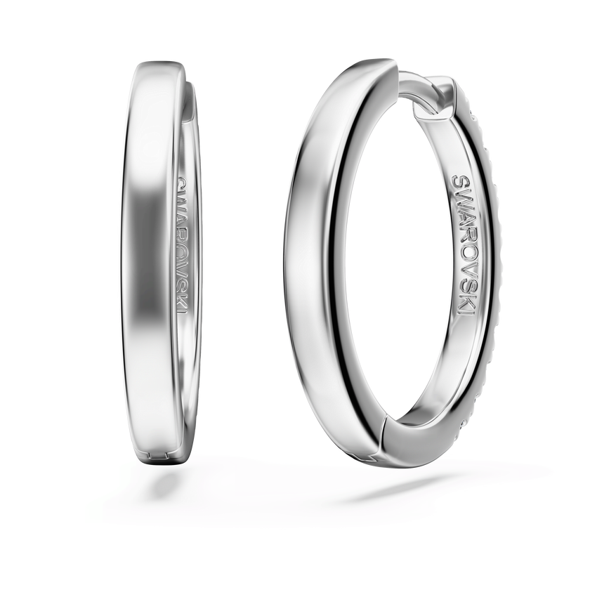swarovski eternity hoop earrings  laboratory grown diamonds 0 5 ct tw  18k white gold