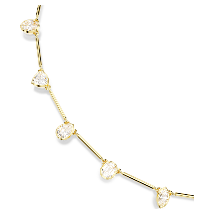 swarovski imber tennis necklace  mixed cuts  white  gold tone plated