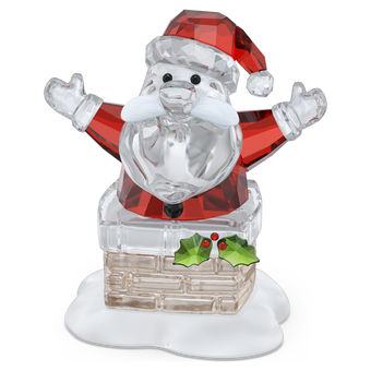 swarovski holiday cheers santa claus and chimney