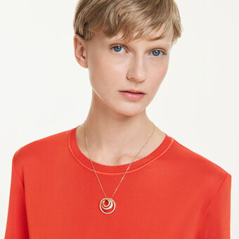 swarovski hyperbola necklace  round cut  white  gold tone plated