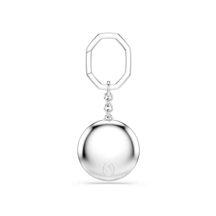 swarovski bag charm  round cut  white  rhodium plated