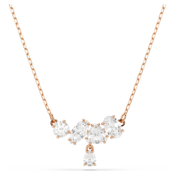 swarovski mesmera necklace  mixed cuts  white  18k rose gold finish