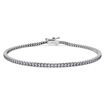 swarovski eternity tennis bracelet  laboratory grown diamonds 1 5 ct tw  18k white gold