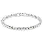 swarovski imber emily tennis bracelet  round cut  grey  rhodium plated