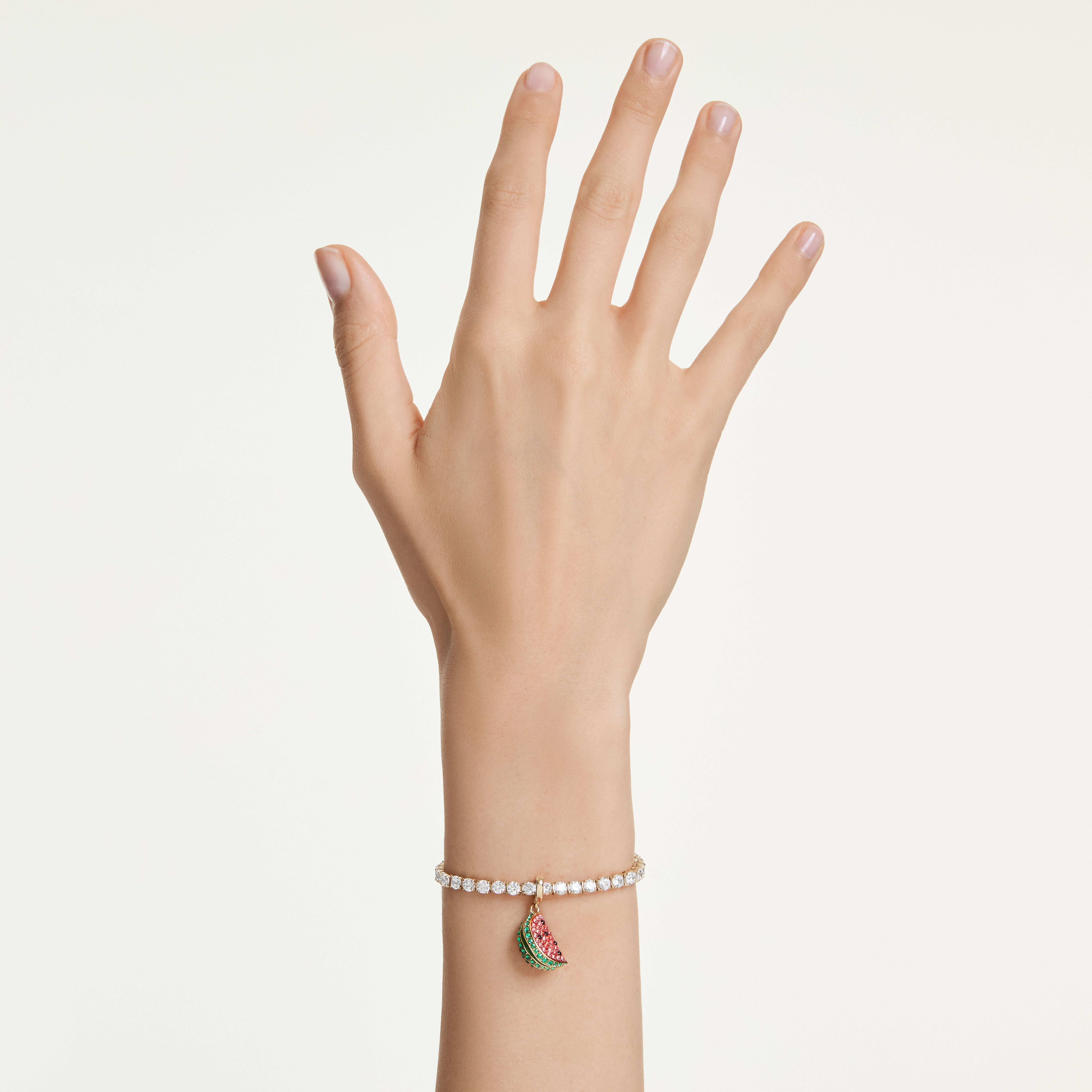 swarovski idyllia charm  mixed cuts  watermelon  multicolored  gold tone plated