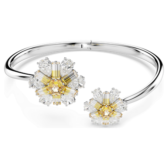 swarovski idyllia bangle  flower  yellow  rhodium plated