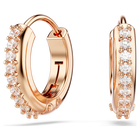 swarovski matrix hoop earrings round cut white rose gold tone plated