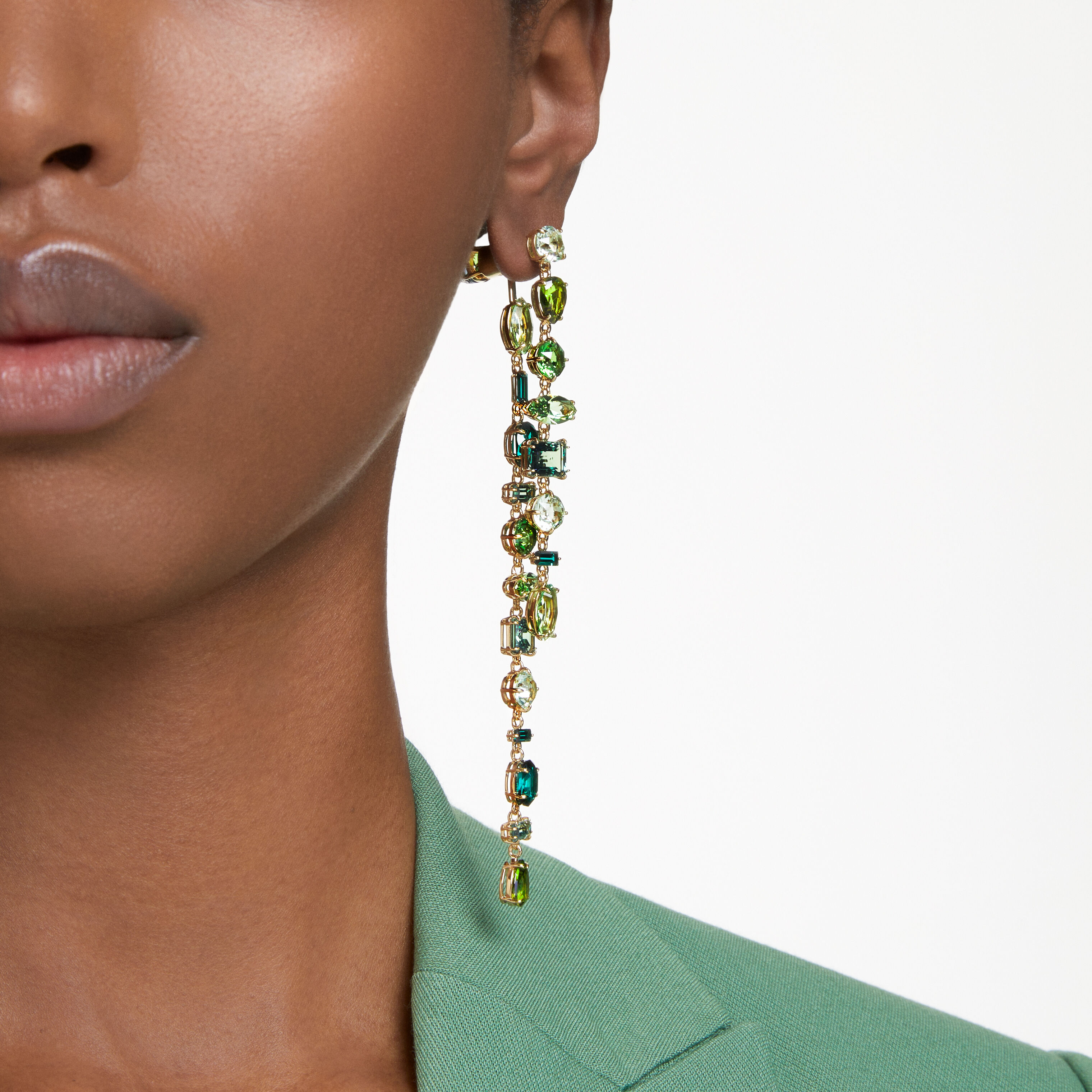 Buy Swarovski Gema drop earrings Asymmetrical design Mixed cuts