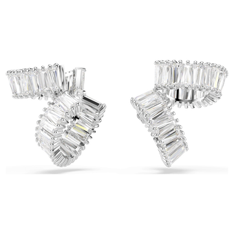 ariana grande x swarovski ear cuffs  baguette cut  white  rhodium plated