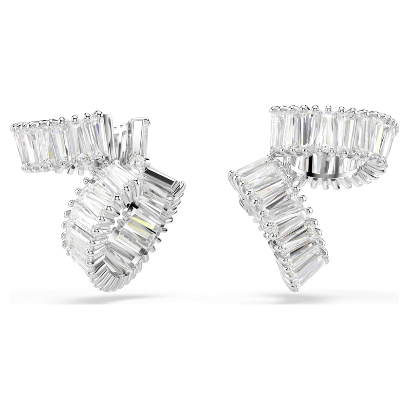 ariana grande x swarovski ear cuffs  baguette cut  white  rhodium plated