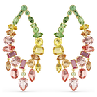 swarovski gema drop earrings  mixed cuts  chandelier  multicolored  gold tone plated