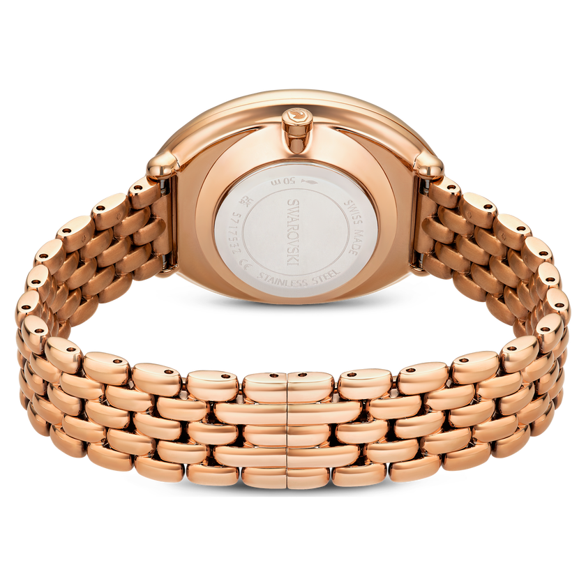 swarovski imber oval watch  swiss made  metal bracelet  gold tone  rose gold tone finish