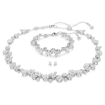 swarovski constella set mixed cuts white rhodium plated
