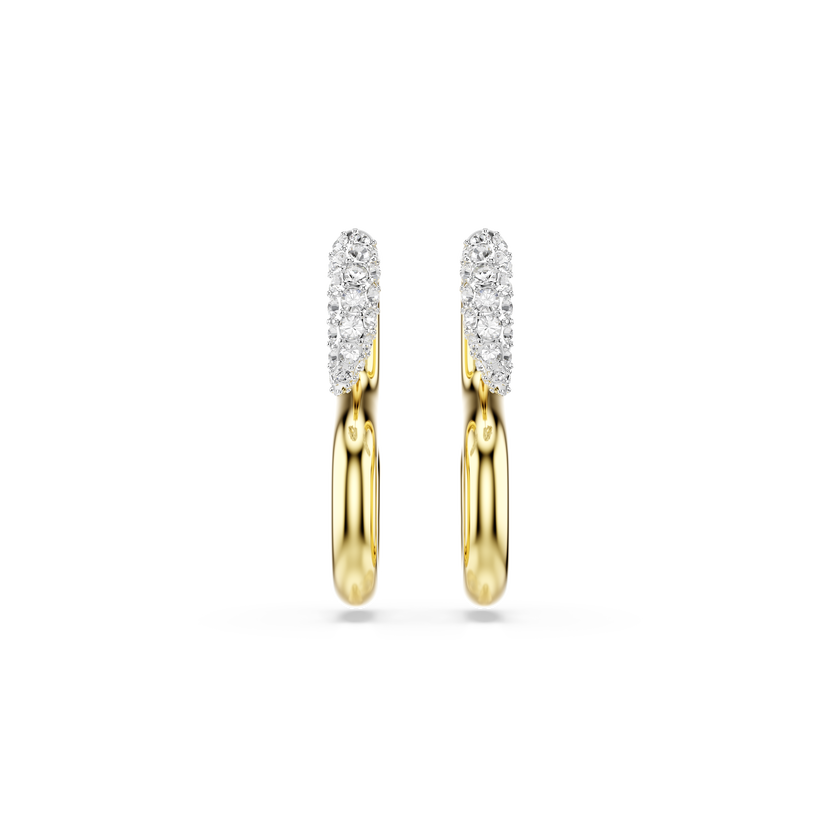 swarovski dextera earrings  round cut  white  mixed metal finish