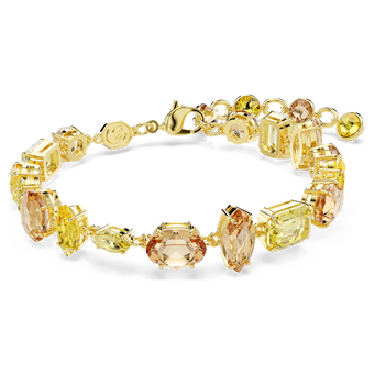 swarovski gema bracelet  mixed cuts  yellow  18k gold finish
