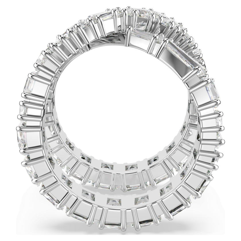 swarovski hyperbola ring  infinity  white  rhodium plated
