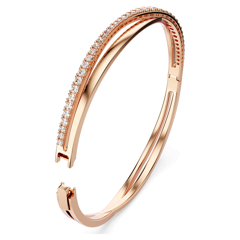 swarovski hyperbola bracelet  white  rose gold tone plated