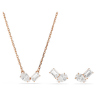 swarovski mesmera set pear cut octagon cut white rose gold tone plated