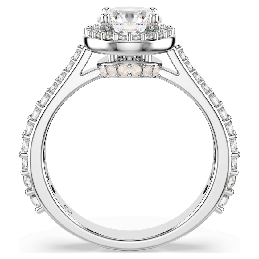 swarovski una angelic ring  round cut  white  silver tone finish