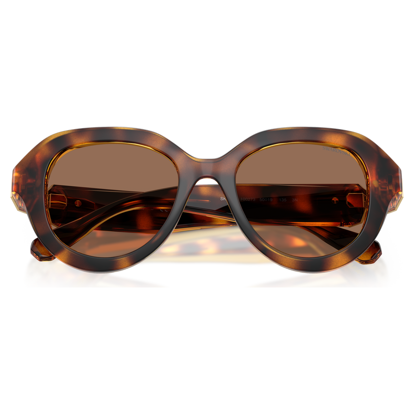 swarovski sunglasses  round shape  black