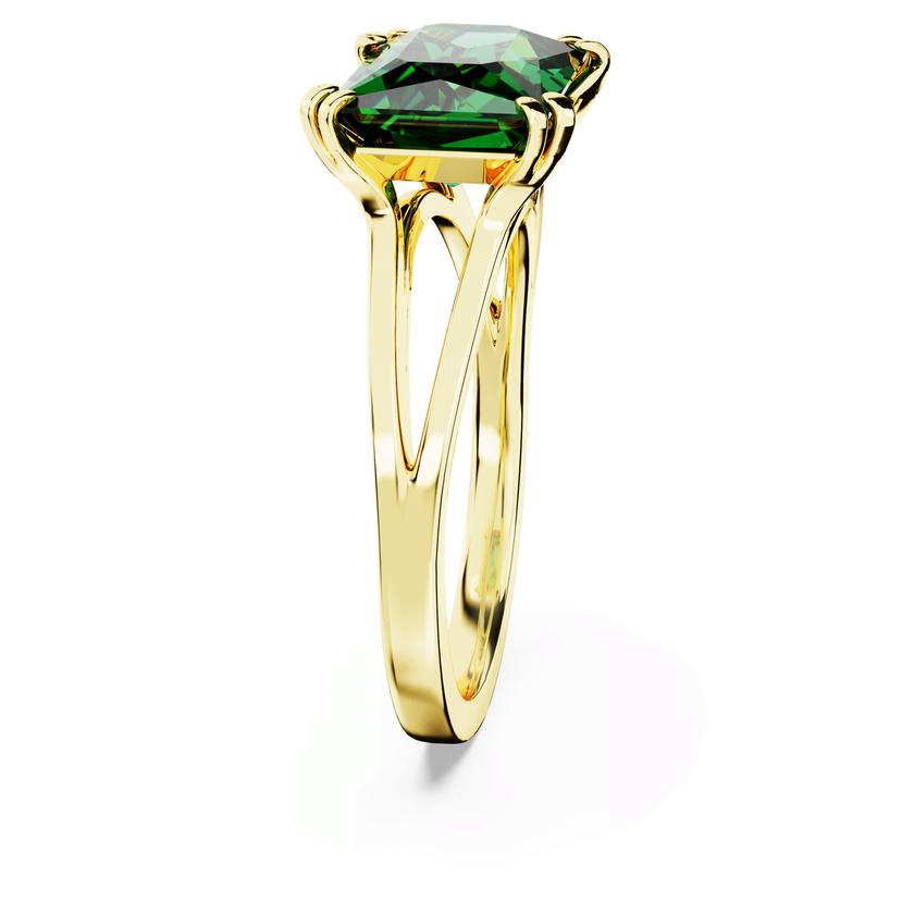 swarovski stilla cocktail ring  rectangular cut  green  gold tone plated