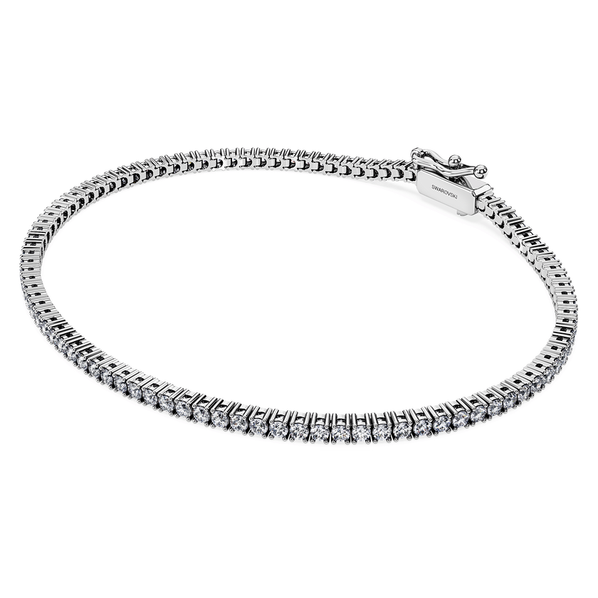 swarovski eternity tennis bracelet  lab grown diamonds 1 5 ct tw  round shape  18k white gold