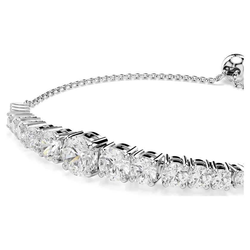 swarovski matrix bracelet  gradient of round cuts  white  rhodium plated