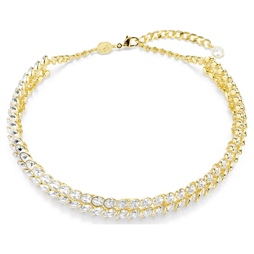 swarovski idyllia choker  oval cut  white  gold tone plated