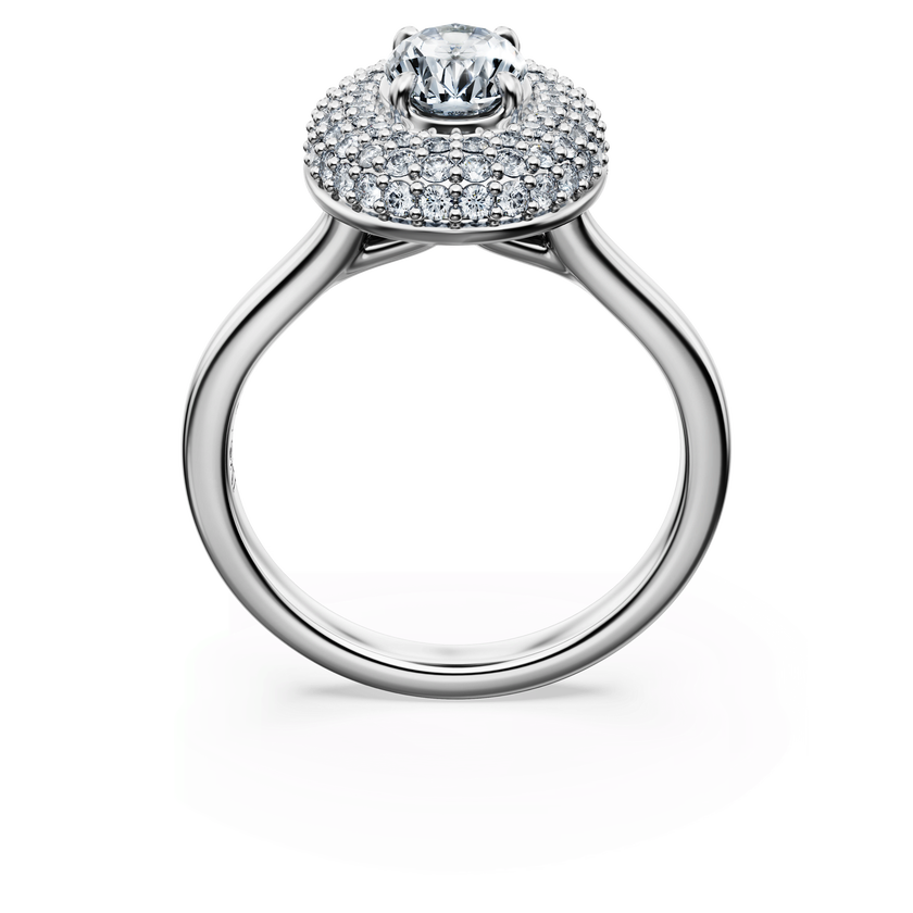 swarovski eternity halo solitaire ring  laboratory grown diamonds 1 5 ct tw  18k white gold