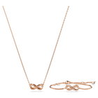 swarovski hyperbola set infinity white rose gold tone plated
