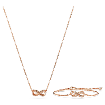 swarovski hyperbola set infinity white rose gold tone plated