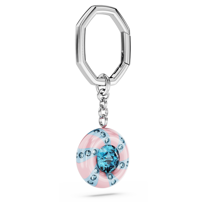 swarovski dulcis key ring  round cut  multicolored  rhodium plated