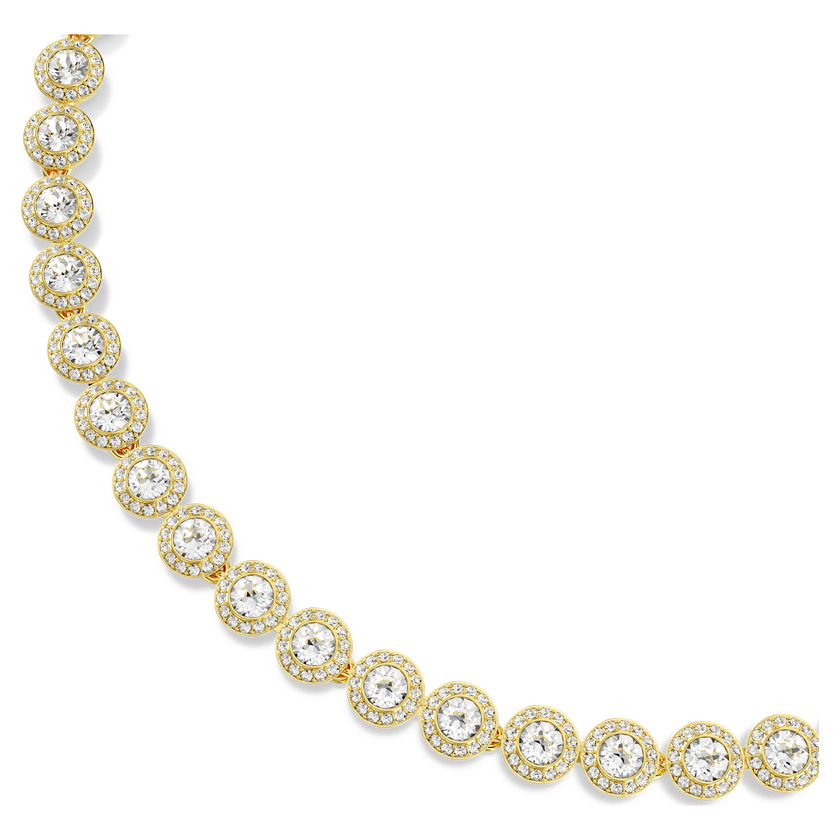 swarovski una angelic tennis necklace  round cut  white  gold tone plated