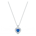 swarovski one pendant blue rhodium plated