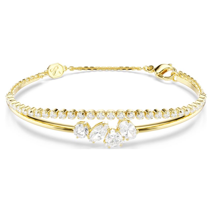 swarovski mesmera bracelet  mixed cuts  white  18k gold finish