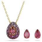 swarovski sublima set  set  2   pear cut  red  18k gold finish