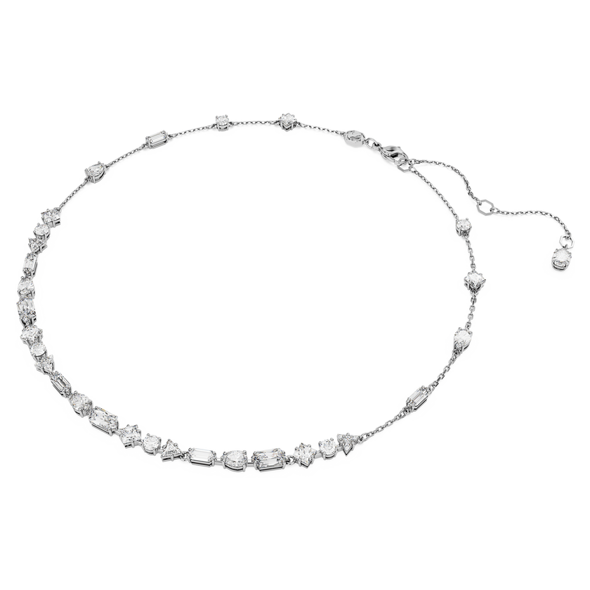 swarovski mesmera necklace  mixed cuts  scattered design  white  rhodium plated