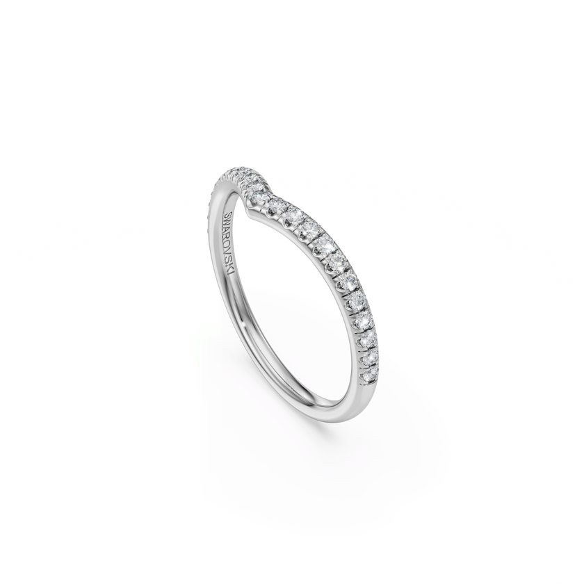 swarovski eternity v band ring  lab grown diamonds 0 25 ct tw  round shape  18k white gold