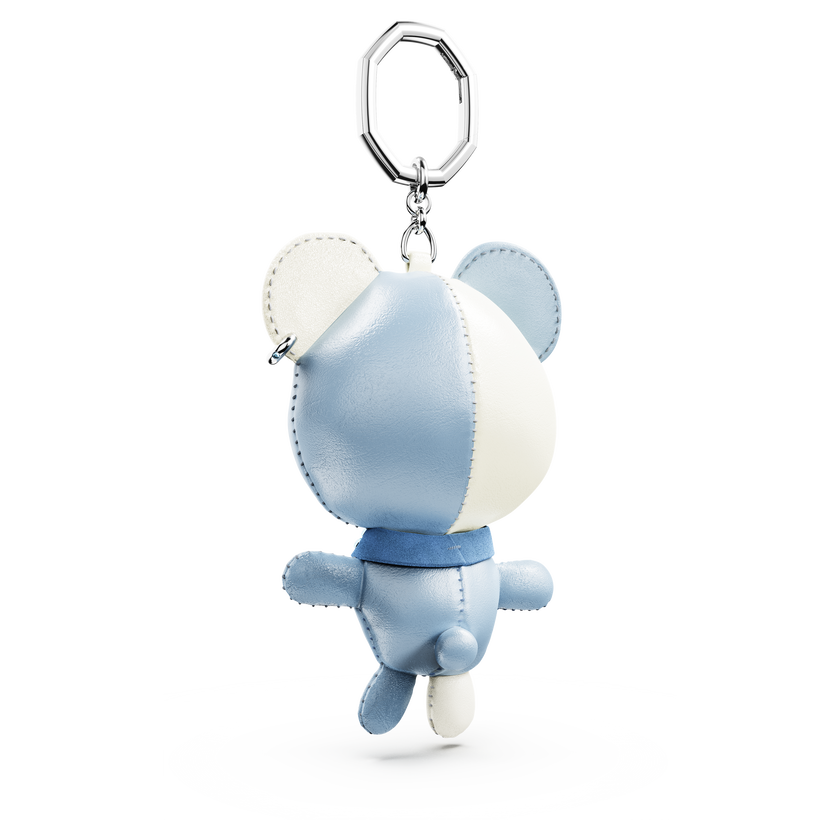 swarovski teddy bag charm  bear  blue  rhodium plated