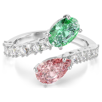 ariana grande x swarovski open ring  mixed cuts  multicolored  rhodium plated