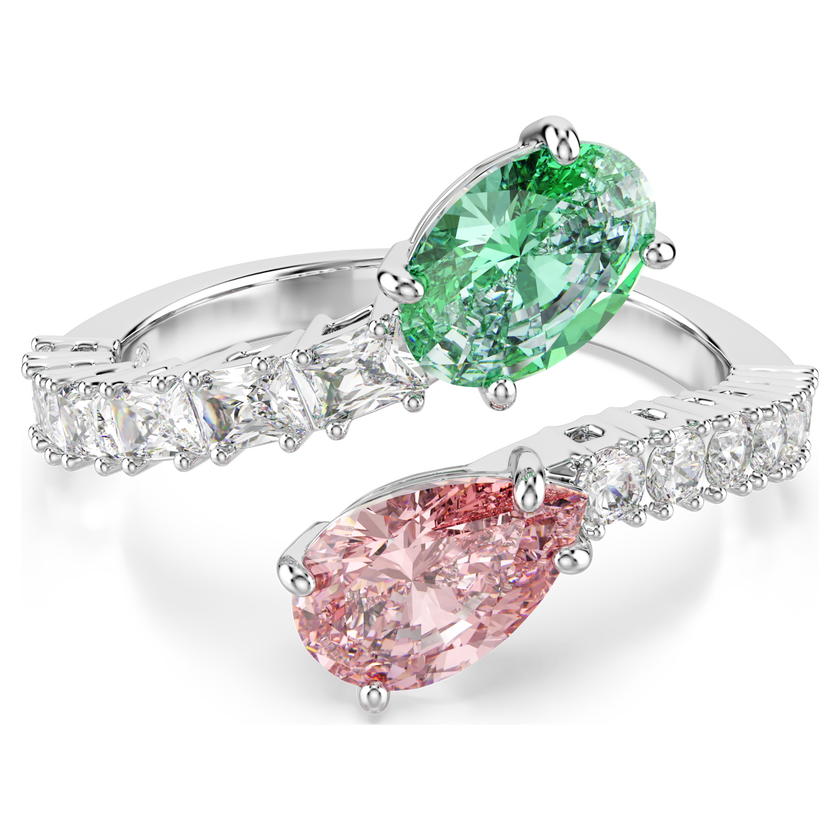 ariana grande x swarovski open ring  mixed cuts  multicolored  rhodium plated
