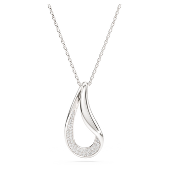 swarovski classica pendant  round cut  long  white  sterling silver
