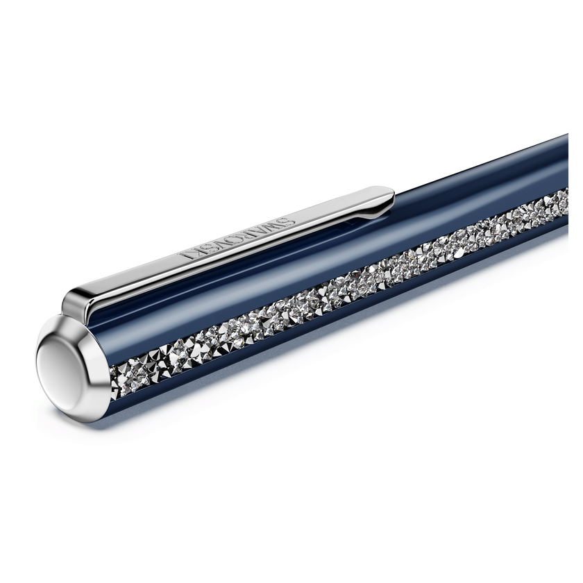 swarovski crystal shimmer glide ballpoint pen  blue  blue lacquered  chrome plated