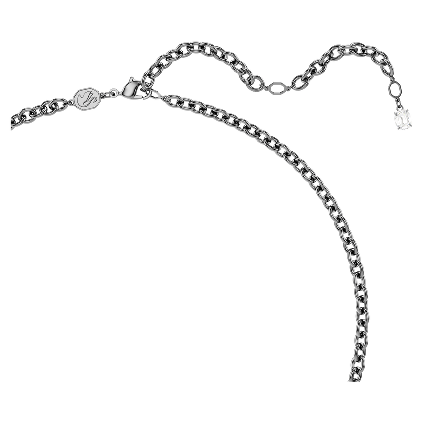 swarovski sublima pendant  mixed cuts  white  ruthenium plated